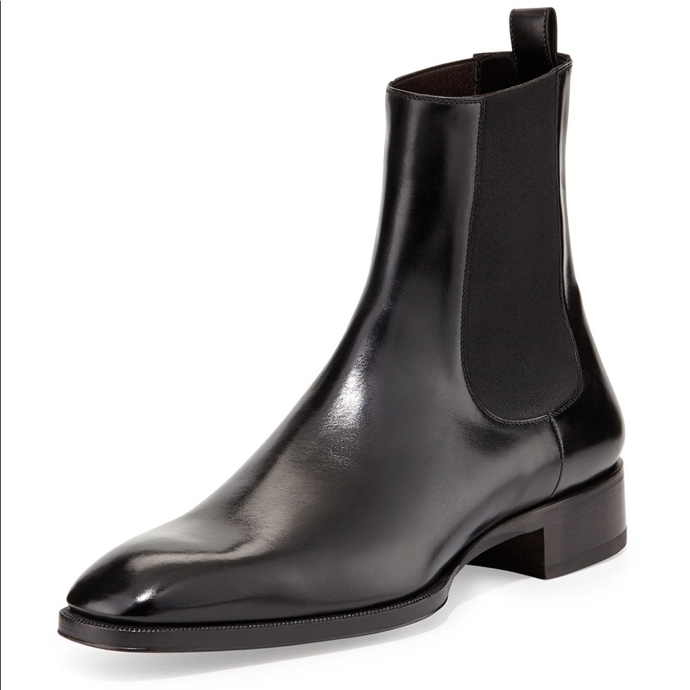 ❤️ TOM FORD Gianni Leather Chelsea Ankle Boots Black Size 9